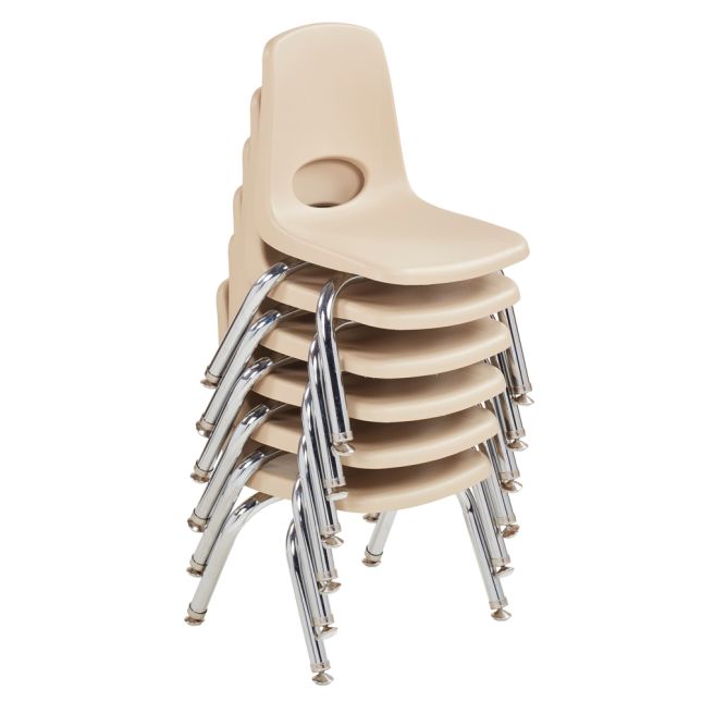 10" Stack Chair with Swivel Glides - 6 Pack - Sand