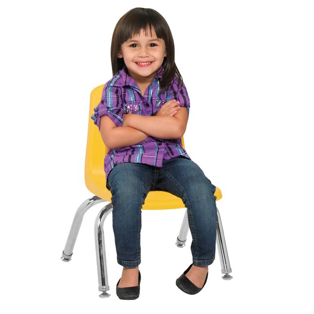 10" Stack Chair with Swivel Glides - 6 Pack - Yellow