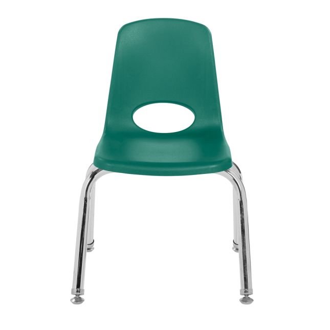 12" Stack Chair with Swivel Glides - 6 Pack - Green