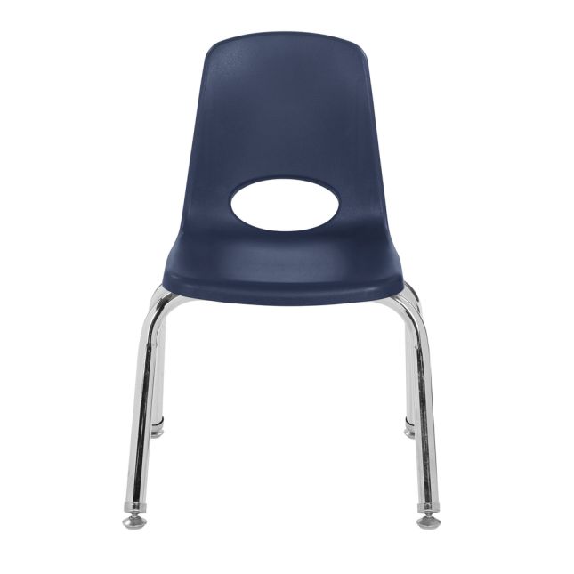 12" Stack Chair with Swivel Glides - 6 Pack - Navy