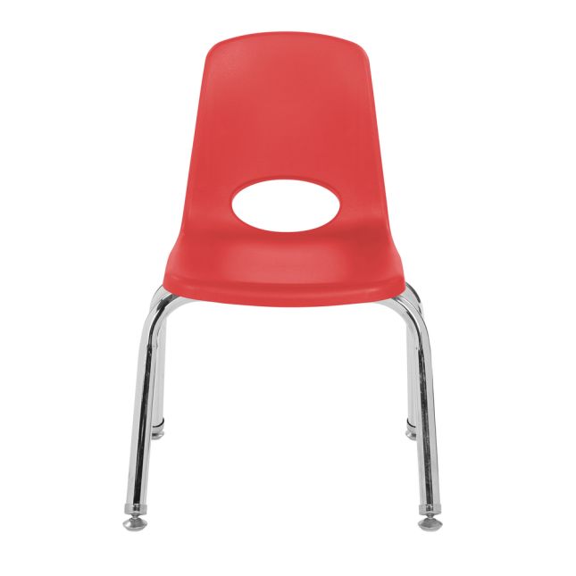 12" Stack Chair with Swivel Glides - 6 Pack - Red