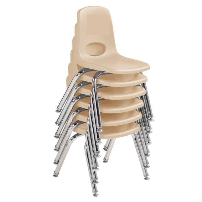 12" Stack Chair with Swivel Glides - 6 Pack - Sand