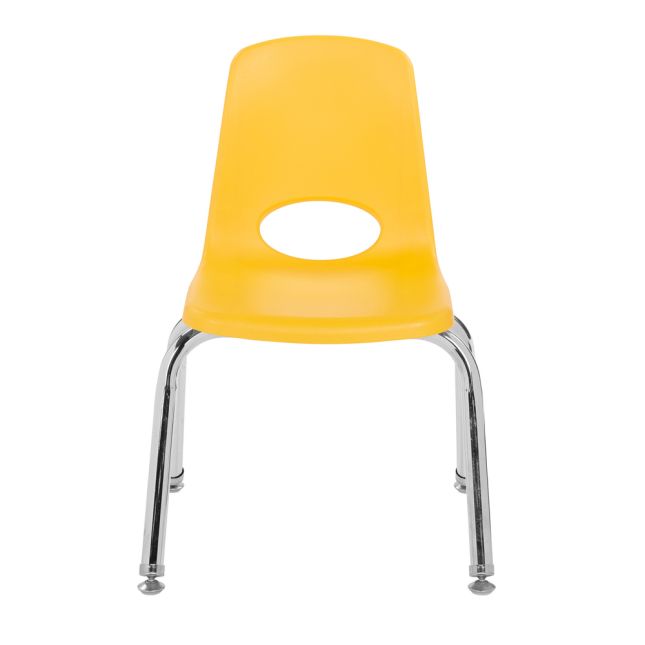 12" Stack Chair with Swivel Glides - 6 Pack - Yellow