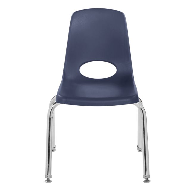 14" Stack Chair with Swivel Glides - 6 Pack - Navy