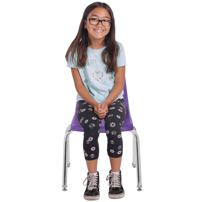 14" Stack Chair with Swivel Glides - 6 Pack - Purple