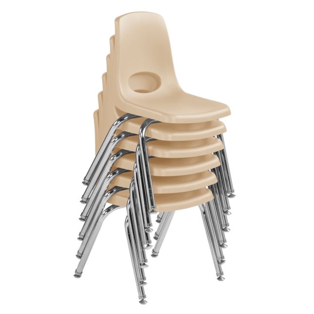 14" Stack Chair with Swivel Glides - 6 Pack - Sand
