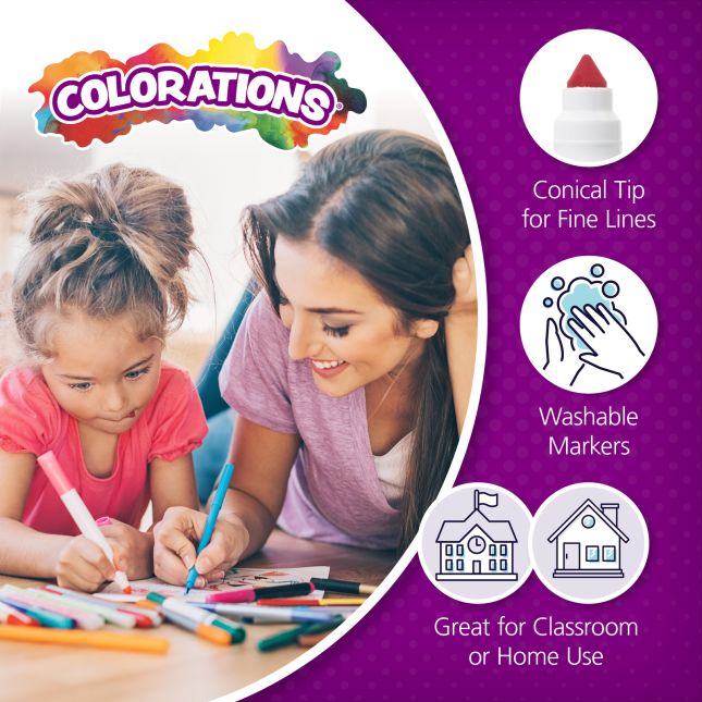 Colorations® Colors Like Me® Markers and Crayons - 12 Sets, Each 8 Colors