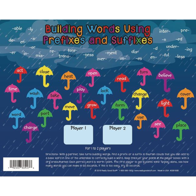 Really Good Stuff® Word Building and Parts of Speech Dry-Erase Practice Mat - 1 Mat_0