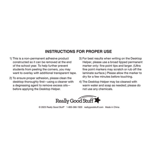 Really Good Stuff® Cool and Calm Dry Erase Desktop Helper – Set of 24 - Intermediate_6