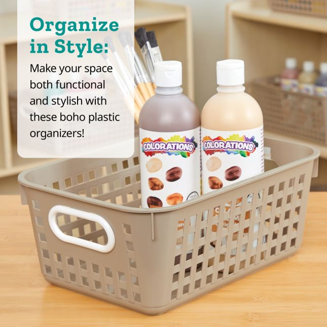 Really Good Stuff® Medium Basket - Set of 6 -Tan