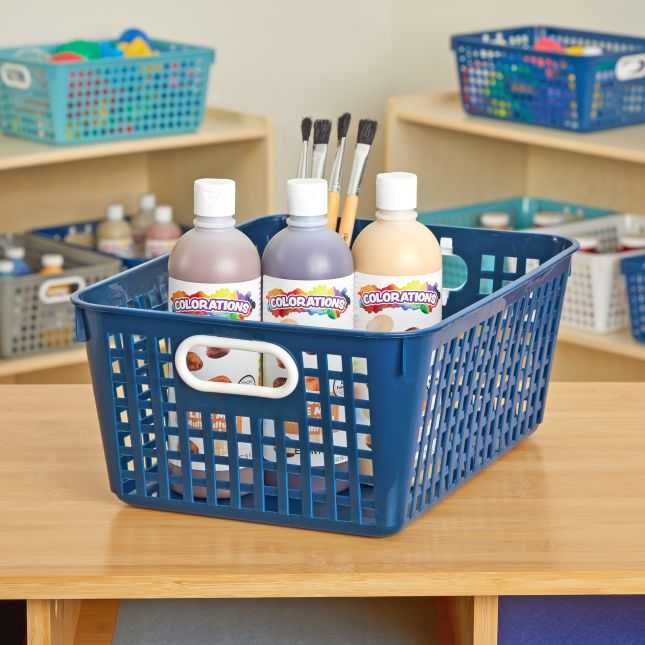 Really Good Stuff® Large Basket - Navy, 6 Pack