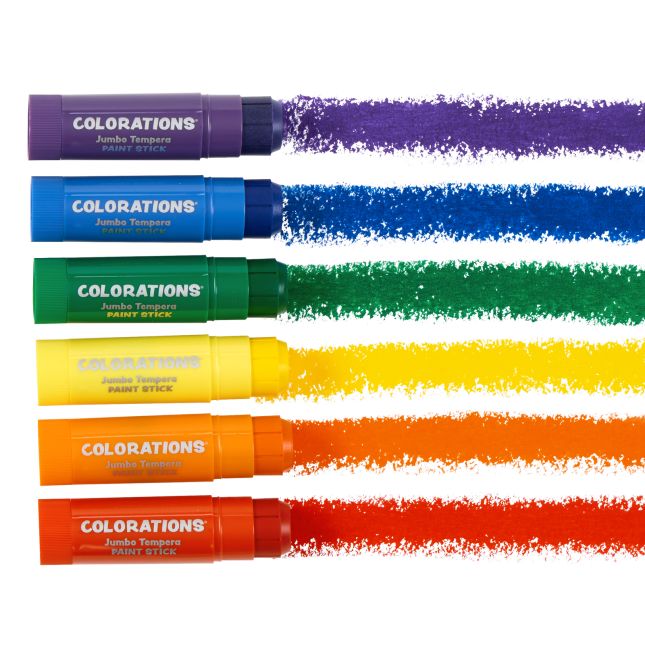 Colorations® Jumbo Tempera Paint Sticks - 6 Colors