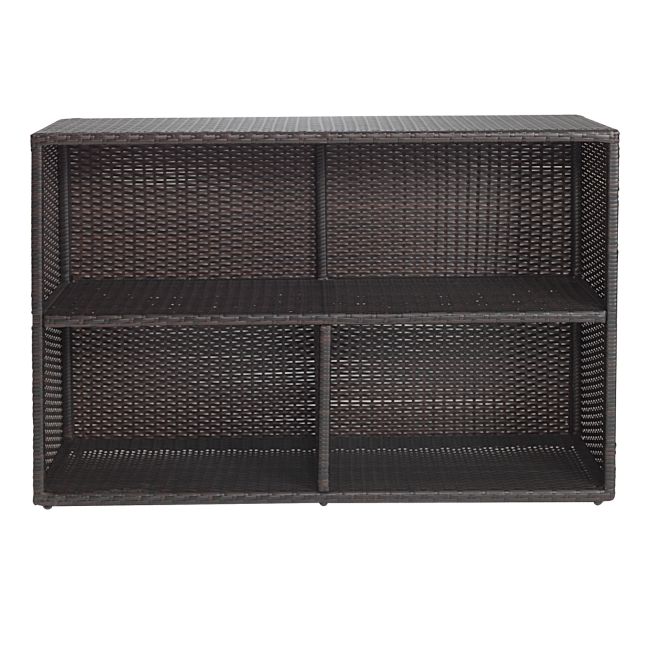 Excellerations® Indoor/Outdoor Wicker-Look Storage Shelf with 3 Cubbies