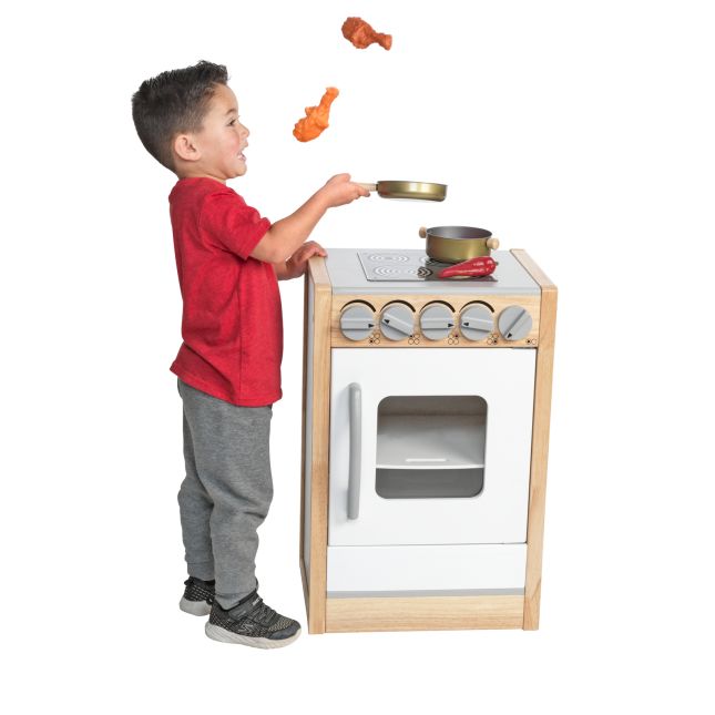 Excellerations® Sustainably Harvested Rubberwood Modern Stove