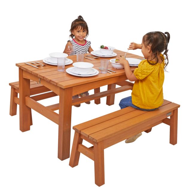 Environments® Outdoor Farm Table and Bench Set