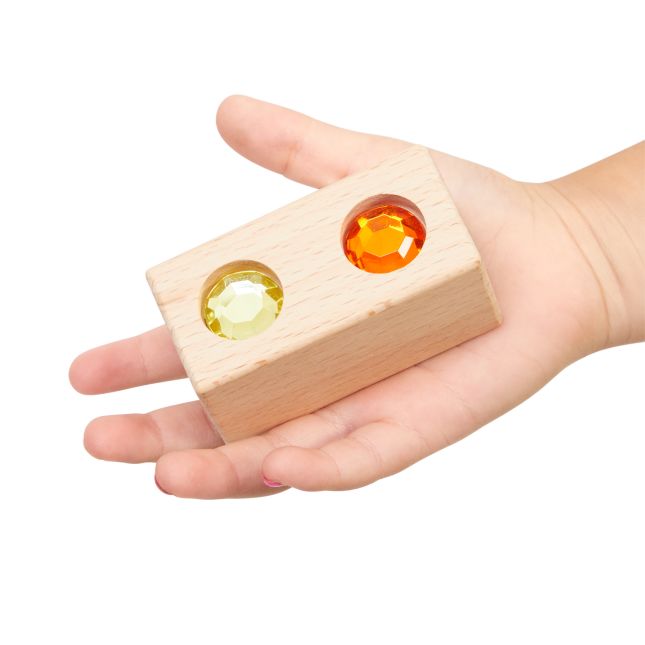 Excellerations® Wooden Gem Blocks - Set of 50 with Tray