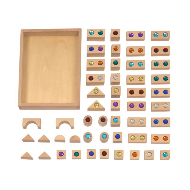 Excellerations® Wooden Gem Blocks - Set of 50 with Tray