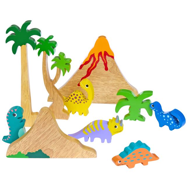 Excellerations® Rubberwood Dinosaur Play Set - 10 Pieces