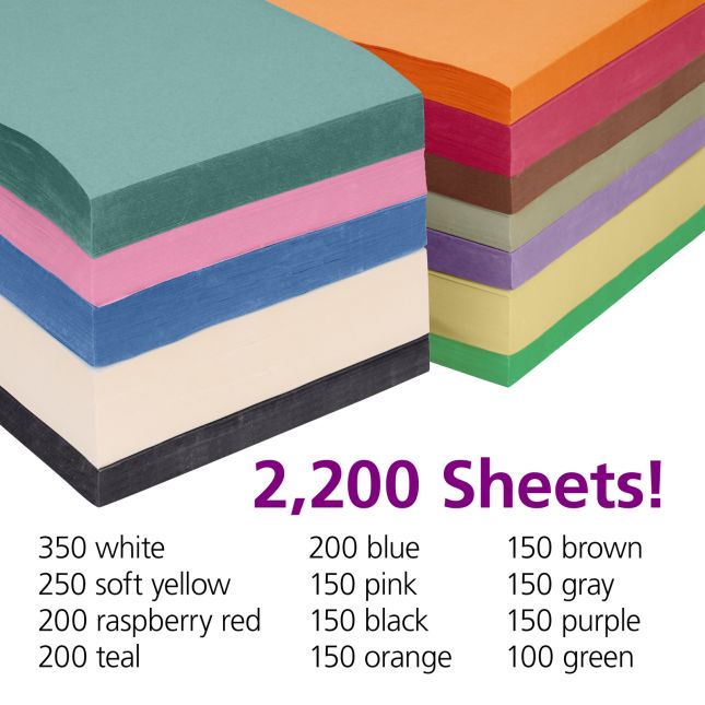 Colorations® 9" x 12" Lightweight Construction Paper with Organizer - 2200 Sheets