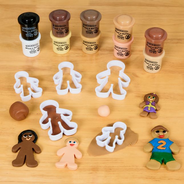 Colorations® Colors Like Me® Wheat and Gluten Free Dough and People Shape Dough Cutters