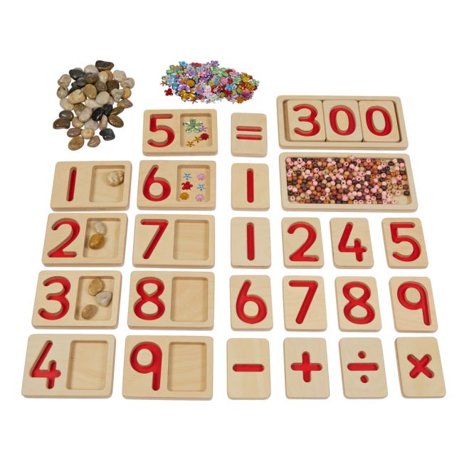 Learn Well® Number Trays and Loose Parts Set - 640 pieces