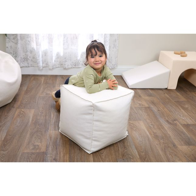 Environments® Modern Comfort 16" Square Pouf - Pebble Stripe
