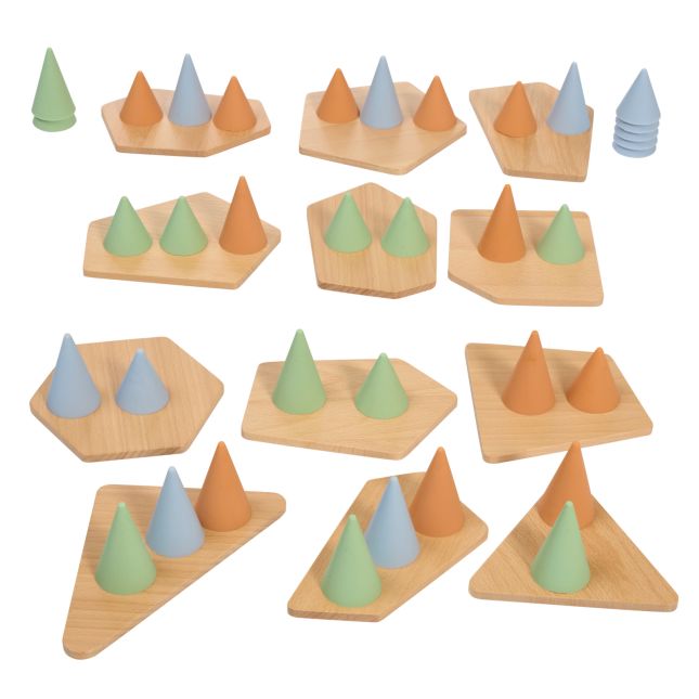 Excellerations® Stackable Wood and Silicone Cones - 48pcs