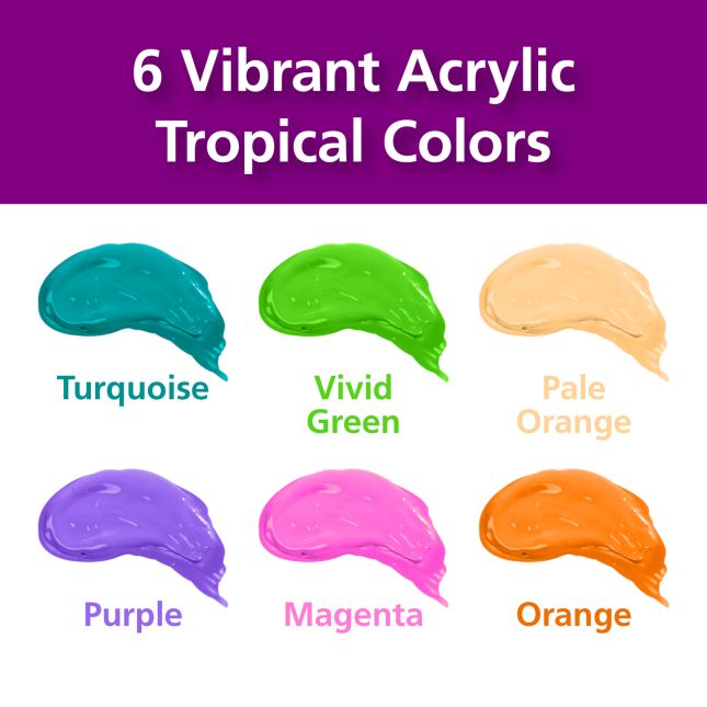 Colorations® Paraben-Free Tropical Acrylic Paint Set- 6 Colors