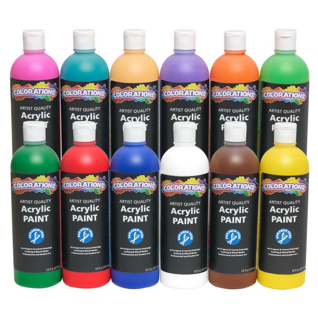 Colorations® Paraben-Free Prism Acrylic Paint Set- 12 Colors