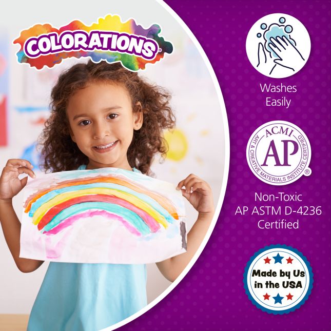 Colorations® Simply Washable Tempera Paint Gallon and Roll Set - 6 Colors