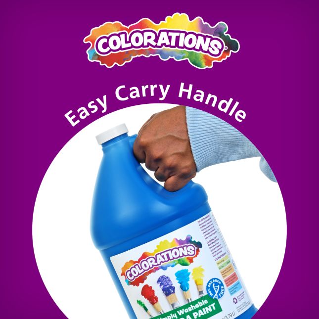 Colorations® Simply Washable Tempera Paint Gallon and Roll Set - 6 Colors