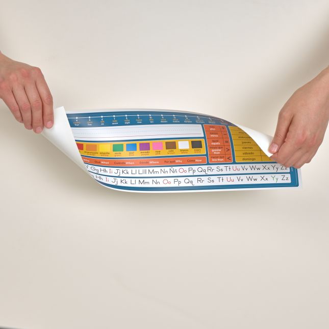 Really Good Stuff® Dual Language Desktop Helpers™ Intermediate, Vinyl, Self-Adhesive - Set of 24