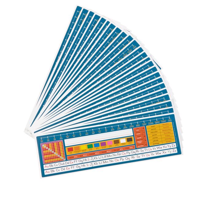 Really Good Stuff® Dual Language Desktop Helpers™ Intermediate, Vinyl, Self-Adhesive - Set of 24