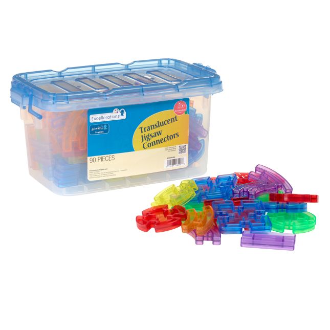 Excellerations® Translucent Jigsaw Connectors - 90 Pieces