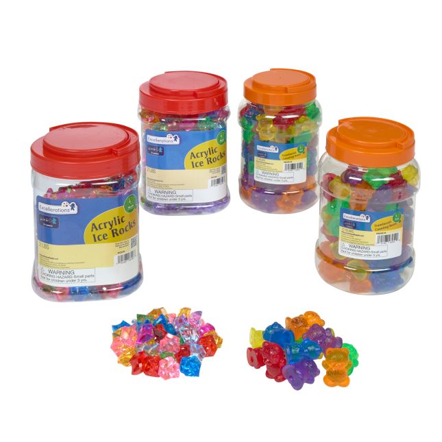 Excellerations® Translucent Sorting Jars w/ 4 Clear Trays