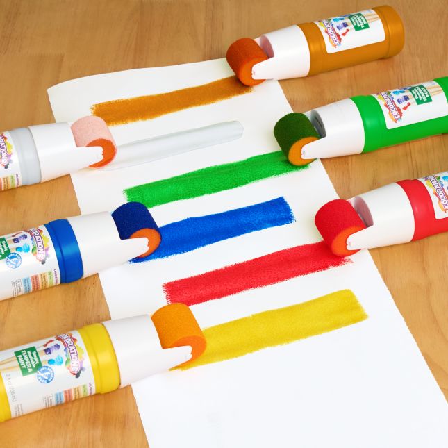 Colorations® Paraben-Free Simply Washable Tempera Paint Roller Set, 6 Colors
