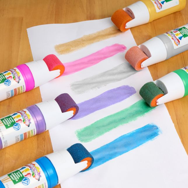 Colorations® Paraben-Free Simply Washable Tempera Paint Roller Set, 6 Metallic Colors