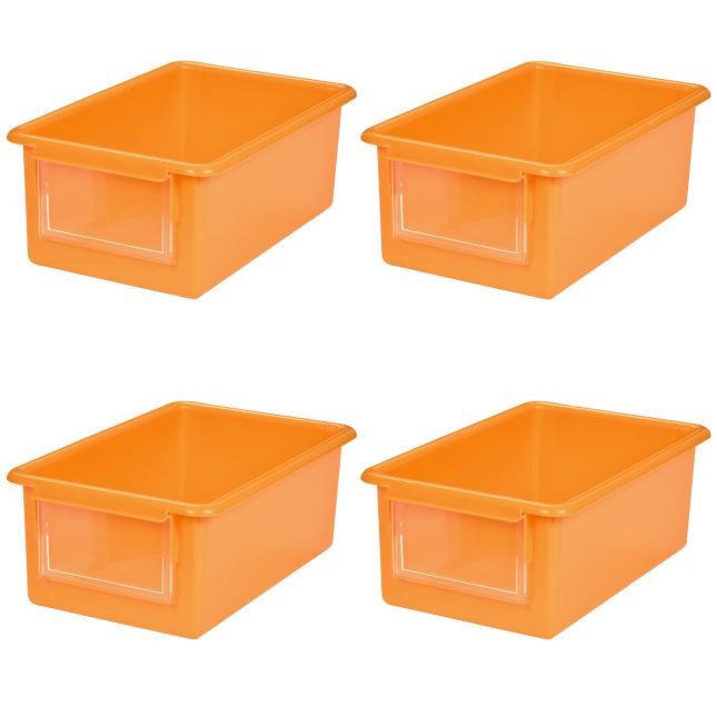 Environments® GemLuxe™ Easy Label Bin With Lid Set of 4 - Orange