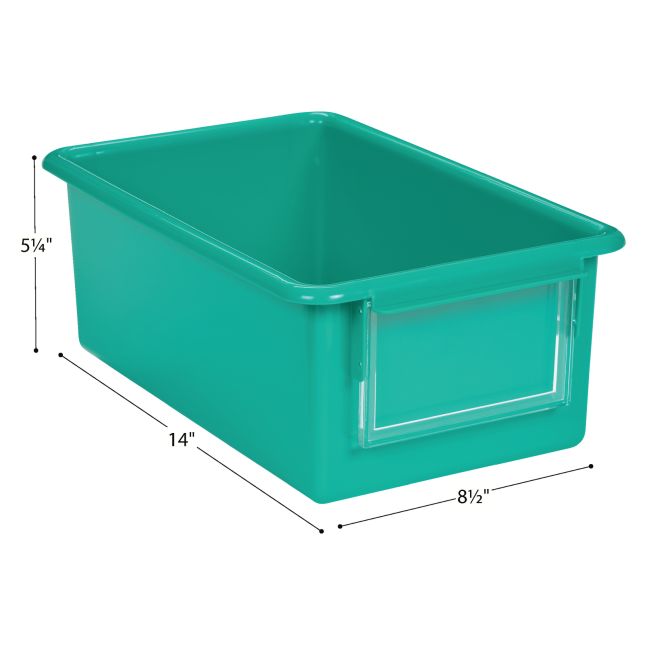 Environments® GemLuxe™ Easy Label Bin With Lid Set of 4 - Turquoise