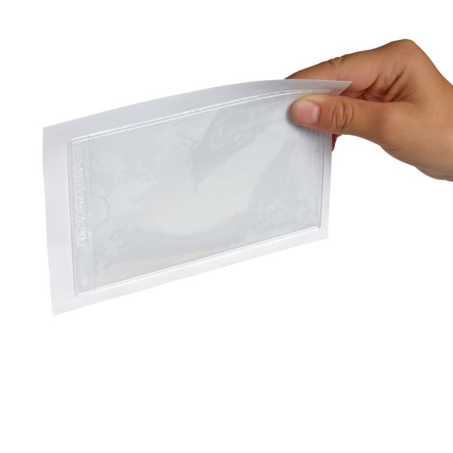 Really Good Stuff® Self Adhesive Vinyl Label Pockets- 5.25" x 3.25"  - Set of 12