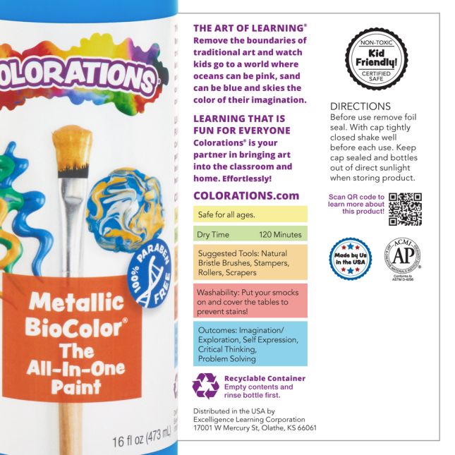 Colorations® CreativeFlow™ Pattern Painter and Metallic BioColor® Art Kit