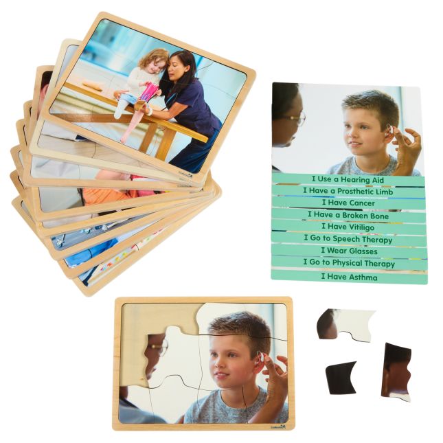 Excellerations® Healthy Kids Handle With Special Care - Set of 9 Wooden Puzzles