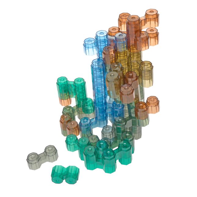 Excellerations® Earthtones Translucent Octagon Stackers - 60 Pieces