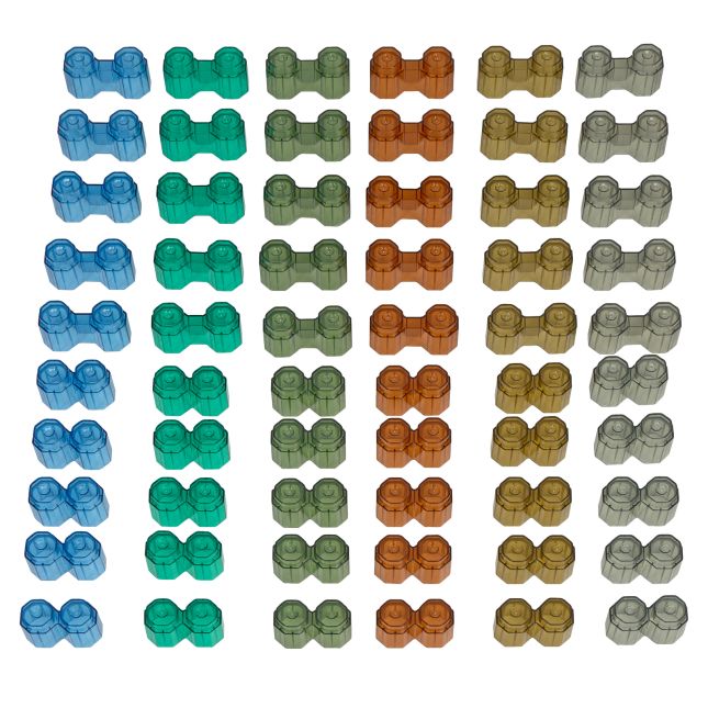 Excellerations® Earthtones Translucent Octagon Stackers - 60 Pieces