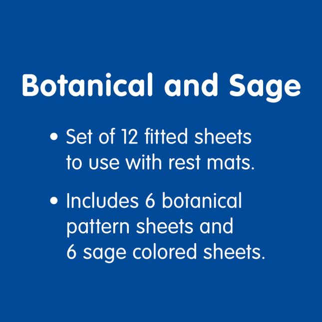 Environments® DreamStages™ Botanical + Sage Cotton Rest Mat Sheets - Set of 12
