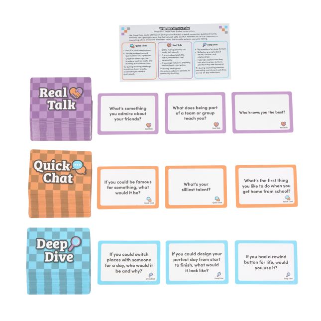 Really Good Stuff® Talk Trio Discussion Cards – Set of 150