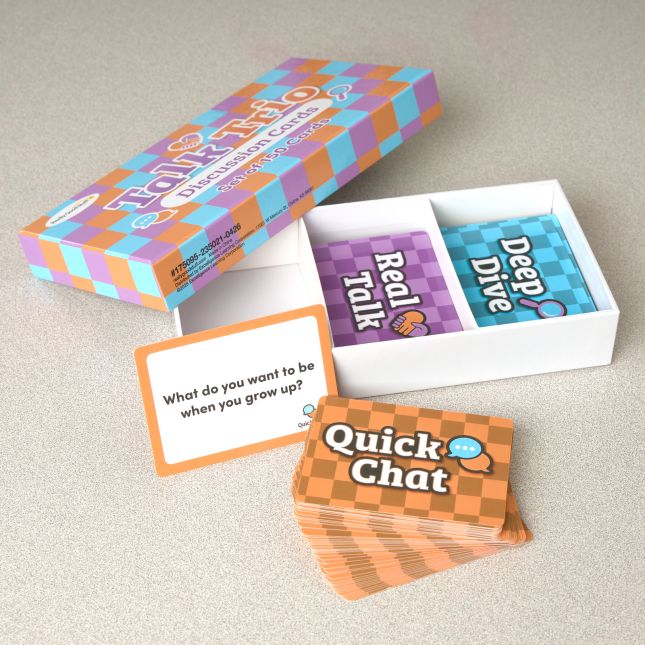 Really Good Stuff® Talk Trio Discussion Cards – Set of 150