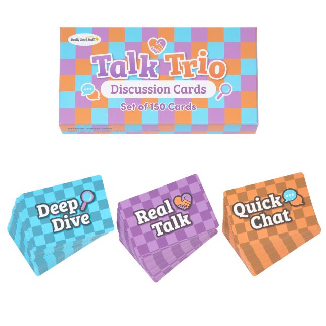 Really Good Stuff® Talk Trio Discussion Cards – Set of 150