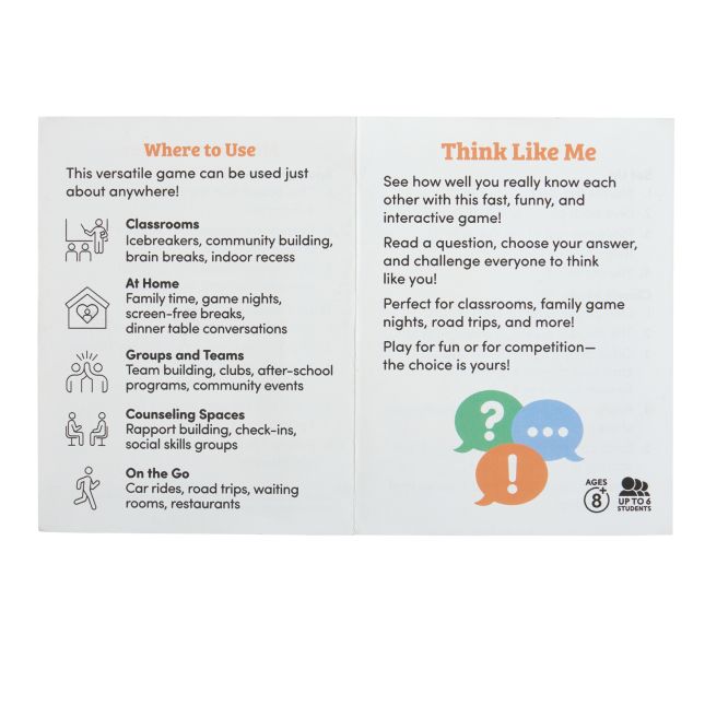 Really Good Stuff® Think Like Me Card Game