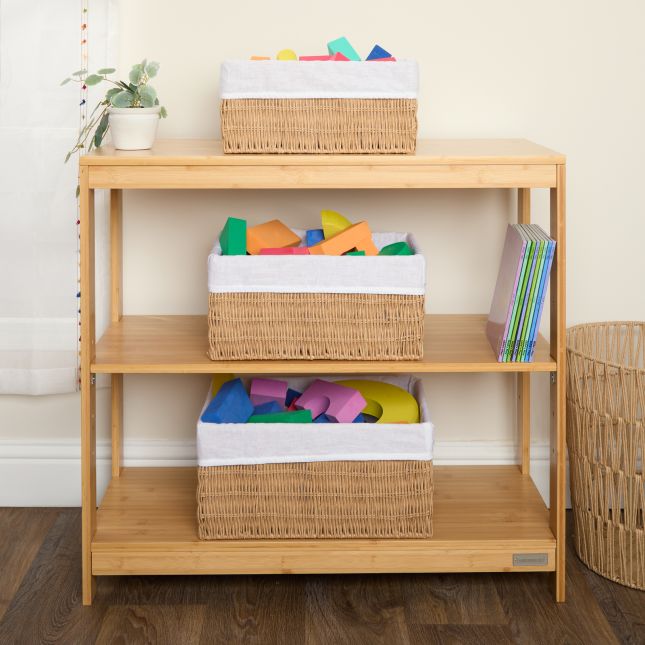 Discount School Supply® Paper Rope Baskets with Fabric Lining - Set of 3